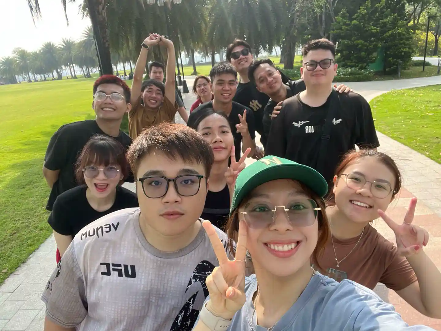 PATI teammates on a park outing